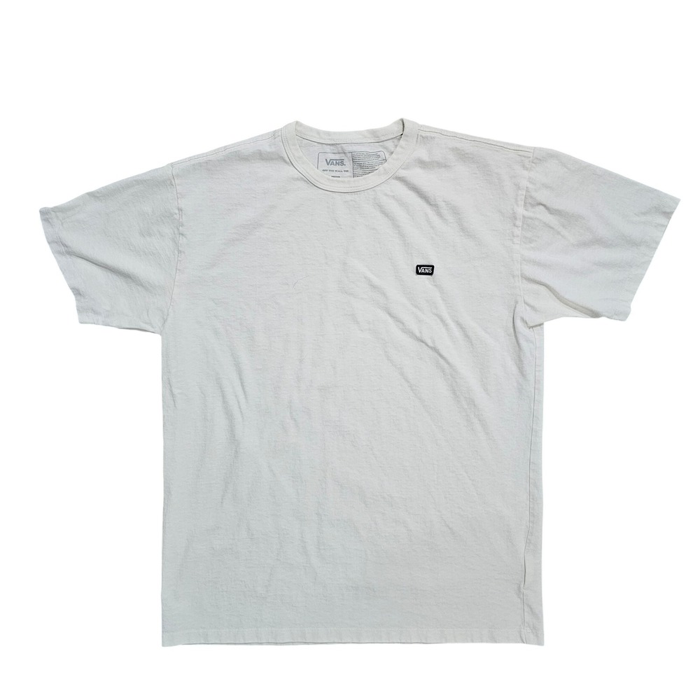 Vans Off The Wall Mens Medium White T-Shirt Short Sleeve Crewneck Logo Patch Tee